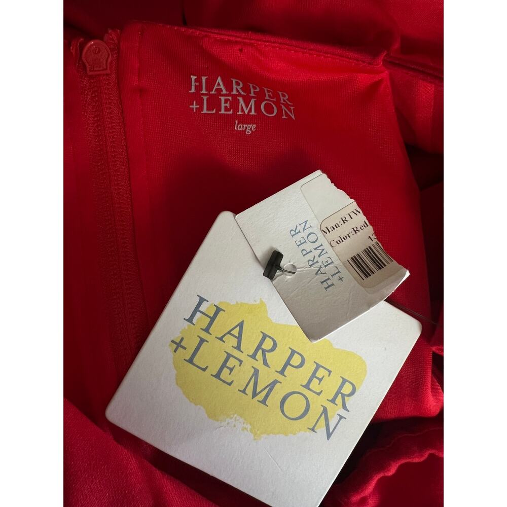 New Harper & Lemon Red Bodycon Dress Size Large Sleeveless Zipper Back Closure - Picture 8 of 11